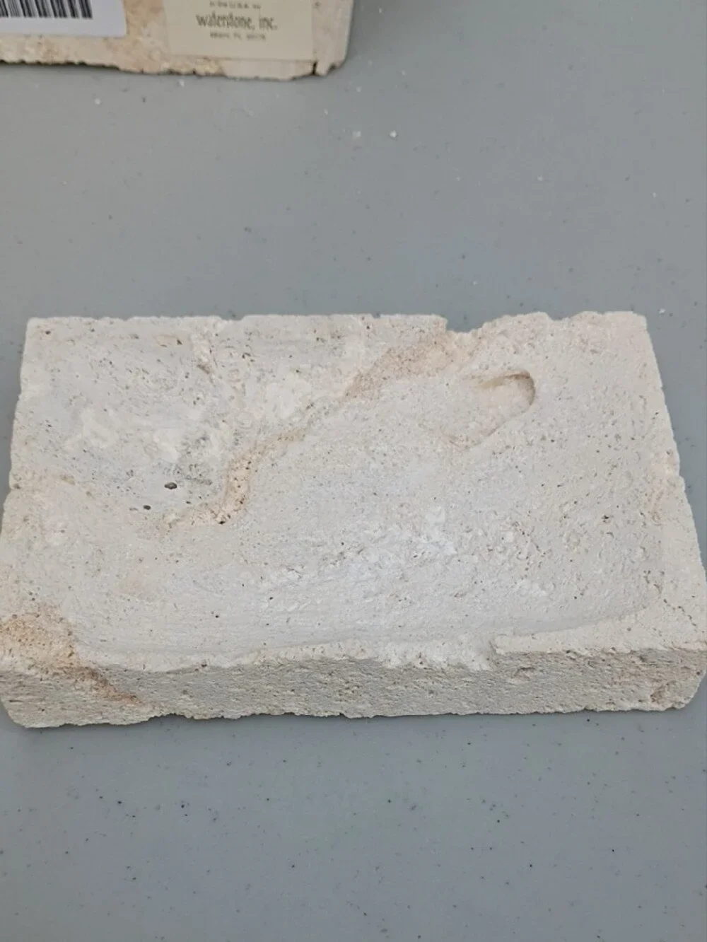 Natural Cream Travertine Bath Accessory Set - Stone Candle Holder & Tray